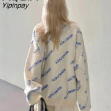 Yipinpay Spring Angel Embroidery Knit Female Pullovers Y2K Long Sleeve Women's Sweater Loose Oversize Woman Sweaters Clothing Tops