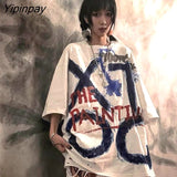 Yipinpay Women's T-shirts Loose Streetwear Harajuku Letter Print Summer 2023 Fashion Female Tshirt dropshipping Casual Aesthetic