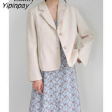 Yipinpay 2023 Autumn Korean Style Long Sleeve Pink Blazer Women Casual Fashion Ladies Suit Female Work Clothing Coat Jacket