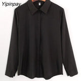 Yipinpay 2023 Winter Korean Style Long Sleeve Wool Liner Shirt Women Casual Button Thick Ladies Tunic Autunm Female Clothing Tops