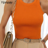Yipinpay Sexy Knit Short Vest Women Corset Crop Top Summer 2023 Streetwear Ribbed Tank White Basic Knitting Tees Sexy Bodycon Tops