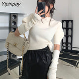 Yipinpay 2023 Winter Korean style Long Sleeve Sweater Women Casual Solid O Neck Knit Ladies Pullover Autumn Female Clothing Tops