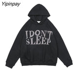 Yipinpay Women's Sweatshirt 90s Oversized Hoodies Casual Letter Pullover Gothic Long Sleeve Harajuku Grunge Tops Vintage Winter Clothes