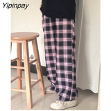Yipinpay Harajuku Plaid Pants For Women Trousers 2023 Streetwear Woman Harem Pants Autumn Ladies Causal Pants Size