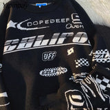 Yipinpay Women Sweater Oversize Pullover Winter Jumper Harajuku Goth Long Sleeve Top Knit Korean Fashion Streetwear Y2k Aesthetic Clothes