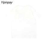 Yipinpay Men's T-Shirt Oversized Hip Hop Cotton Short Sleeve Print Graphic Korean Fashion Tops Aesthetic Harajuku Y2k Streetwear Clothing