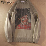 Yipinpay Women's Knitted goth Y2K sweater pullovers ladies winter loose sweater female grunge clothing women Jumper ins
