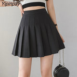 Yipinpay Women Mini Skirt Pleated Sexy Kawaii Y2k High-Waisted Harajuku Gothic Clothes Korean Vintage Dropshipping Female Clothing
