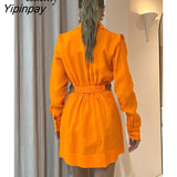 Yipinpay 2023 Spring Women New In Full Sleeve Solid Women Long Shirt Waist Slim Button Up Loose Ladies Blouse Causal Female Tops