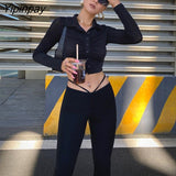 Yipinpay 2023 Spring Sexy Slim Long Sleeve Folds Women Shirt Korea Style Button Up Solid Woman Crop Tops Blouse Female Clothing