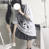 Yipinpay Women Tshirt Punk Grunge Streetwear Ladies Top Tshirts Harajuku Clothes Summer Sexy Female Tee Aesthetic Loose