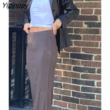 Yipinpay Half Turtleneck Bright Line Two Piece Suit For Women Sexy Long Sleeve Crop Top Skirt Sets 2023 Female Basic Tee Outfits