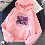 Yipinpay Women Hoodies Hunter X Hunter Women Pullovers Hoodies Sweatshirts Killua Zoldyck Devil Eye Print Anime Hoody Streetwear Tops