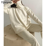 Yipinpay Women Turtleneck Baggy Sweater Pullovers Long Sleeve Loose Knitted Tops Streetwear Thick Jumper 2023 Autumn Winter Knit Sweaters