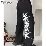 Yipinpay Pants Women Trousers Oversize Straight Letter Harajuku Korean Fashion Streetwear Aesthetic Joggers Sweatpants Y2k Clothes