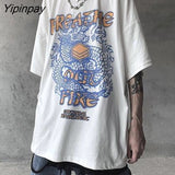 Yipinpay Women's T-shirts Loose Streetwear Harajuku Letter Print Summer 2023 Fashion Female Tshirt dropshipping Casual Aesthetic