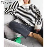 Yipinpay Baggy Sweater Pullover Women Long Sleeve Knit Tops Jumper Mujer Autumn Winter Pull Vintage Streetwear Knitted Sweaters