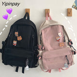 Yipinpay Women's Backpack Kawaii Y2k Harajuku Pendant Ulzzang Cute Dropshipping School Bags Zipper Ins Korean Fashion Vintage Female Bag