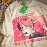 Yipinpay Men T-Shirt Oversized Anime Hip Hop Harajuku Jujutsu Kaisen Short Sleeve Dropshipping Streetwear Loose Tops Tee Graphic Clothes