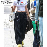 Yipinpay Fashion I LOVE DILFS graphics fairy grunge Summer E-girl White Crop Tops Slim 2000s Harajuku Goth Short Sleeve T-shirt emo