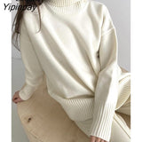 Yipinpay Women Turtleneck Baggy Sweater Pullovers Long Sleeve Loose Knitted Tops Streetwear Thick Jumper 2023 Autumn Winter Knit Sweaters