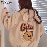 Yipinpay Women's Jacket Spring Harajuku Hoodie Kawaii Dropshipping Long Sleeve Y2k Tops Korean Fashion Oversize Coat Cardigan Clothing