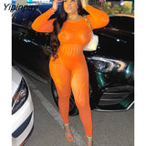Yipinpay Mesh Sexy See Through Pencil Jumpsuit Sexy Hollow All In One Overall Monos Girl Midnight Party One Piece Hot Attirewear
