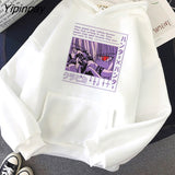 Yipinpay Women Hoodies Hunter X Hunter Women Pullovers Hoodies Sweatshirts Killua Zoldyck Devil Eye Print Anime Hoody Streetwear Tops