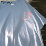Yipinpay T-Shirt Anime Y2k Tops Tees Pulovers Cotton Korean Fashion Hip Hop Goth Short Sleeve Harajuku Vintage Female Clothing
