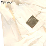 Yipinpay 2023 Autum Safair Style Chian Oversize Corduroy Women Shirt Y2K Loose Long Sleeve Button Up Female Blouse Clothing Tops