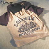 Yipinpay Crop Top Y2k Short Sleeve Graphic Tees Korean Fashion T-Shirts Aesthetic Kawaii Harajuku Streetwear Grunge Women Clothing