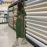 Yipinpay Convex Strip Solid 2 Piece Set Women Fashion Cropped Shirts And Slim Skirt Suits Spring Female Button Tops Skirts Outfits