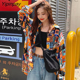Yipinpay Style Patchwork Long Sleeve Loose Women Blouse Shirt y2k Button Up Oversize Ladies Shirts 2023 Spring Female Tops Clothe
