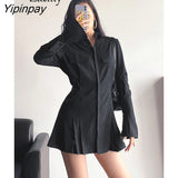 Yipinpay 2023 Spring Minimalist Full Sleeve Women Long Shirt Korea Style Button Up Solid Color Slim Woman Blouse Female Tops