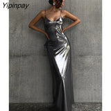 Yipinpay Women's Sexy Bright Color Spaghetti Strap Dress Summer Club Evening Birthday Streetwear 2023 Female Backless Bodycon Robe