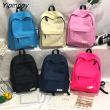 Yipinpay Women's Backpack Oversized Hip Hop Fashion Solid Zipper Canvas Harajuku Shoulder Bag Teenager Girls School Bag Kawaii Female Bag
