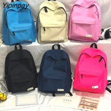 Yipinpay Women's Backpack Oversized Hip Hop Fashion Solid Zipper Canvas Harajuku Shoulder Bag Teenager Girls School Bag Kawaii Female Bag