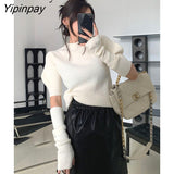 Yipinpay 2023 Winter Korean style Long Sleeve Sweater Women Casual Solid O Neck Knit Ladies Pullover Autumn Female Clothing Tops