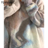 Yipinpay 2023 Winter Korean style Long Sleeve tie dye Sweater Women Casual Loose O Neck Ladies Pullover Fall Female Clothing Tops