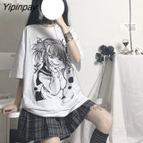 Yipinpay Women Tshirt Punk Grunge Streetwear Ladies Top Tshirts Harajuku Clothes Summer Sexy Female Tee Aesthetic Loose