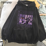 Yipinpay Women Hoodies Hunter X Hunter Women Pullovers Hoodies Sweatshirts Killua Zoldyck Devil Eye Print Anime Hoody Streetwear Tops
