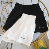 Yipinpay Women's Shorts High Waist Casual Cycling Letter Summer Harajuku Fashion Sports Sweatpants Beach Y2k Loose Oversize Clothing