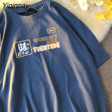 Yipinpay Women Oversize Tshirt Cartoon Cotton Harajuku Anime Female Kawaii Y2k Tops Tee Short Sleeve Fashion Summer Funny Hip Hop Clothes