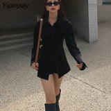 Yipinpay Street Style Long Sleeve Slim Waist White Shirt Women Button Up Za Shirts 2023 Summer New Fashion Tunic Blouse Clohting