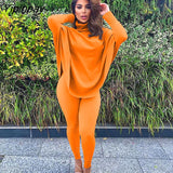 Yipinpay Women Solid Turtleneck Jumper Two Piece Sets Female Oversized Long Sleeve Sweater Tight Pants Suit 2023 Ladies Office Outfits
