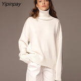 Yipinpay Turtleneck Sweater Women Long Sleeve Knit Loose Pullover Tops Female Jumper 2023 Autumn Winter Warm Knitted Sweaters