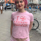 Yipinpay Summer Baby Tee Streetwear Gothic Harajuku Star letter Graphic emo T-shirt Vintage Crop Top Women 90s Y2K clothes