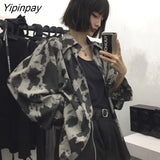 Yipinpay Harajuku Loose Long Sleeve Women Shirt Leopard Print Button Oversize Blouse 2023 Summer Hight Street Female Clothing Tops