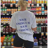 Yipinpay Women Hip Hop Letter print T Shirt Streetwear Harajuku Floral T-Shirt Summer Short Sleeve Tshirt Cotton Tops Tees HipHop