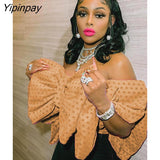 Yipinpay Women Fashion Elegant Bow Sleeveless Tank Top Vintgae Letter Print Pleated Vest Summer Female Sexy Backless Wrapped Chest Tops